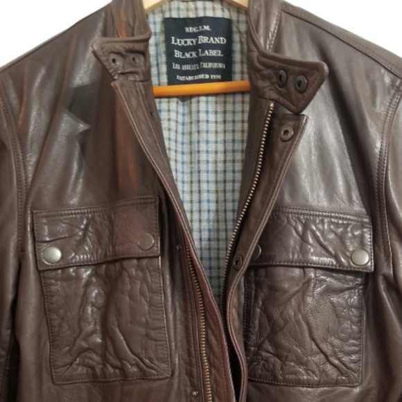 Lucky Brand The Ace Leather Jacket - Picture 10 of 11